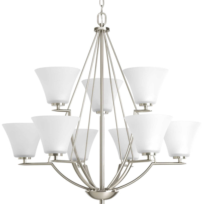 Progress Lighting P4625-09 Nine Light Chandelier, Brushed Nickel