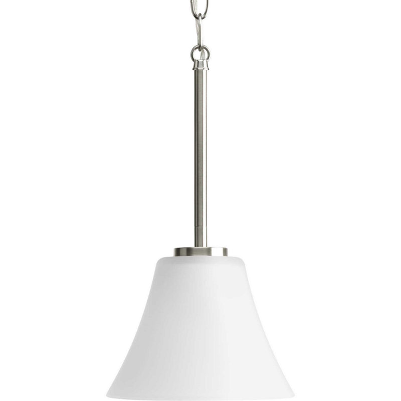 Progress Lighting P5300-09 One Light Pendant, Brushed Nickel