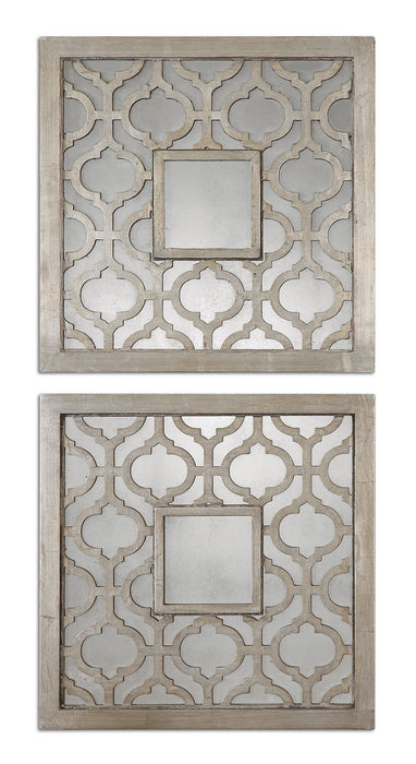 Uttermost 13808 Mirror, Set Of 2, Antiqued Silver Leaf w/Black