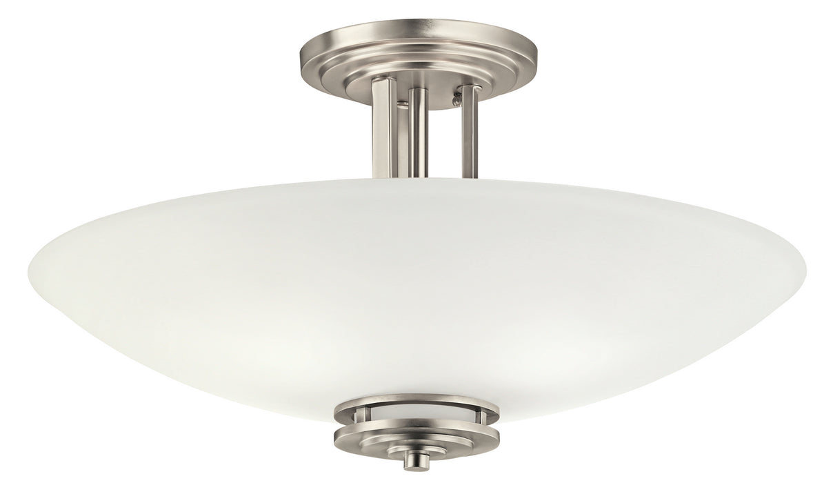 Kichler 3677NI Four Light Semi Flush Mount, Brushed Nickel