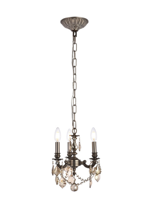 Elegant Lighting 9103D10PW-GT/RC Three Light Pendant, Pewter