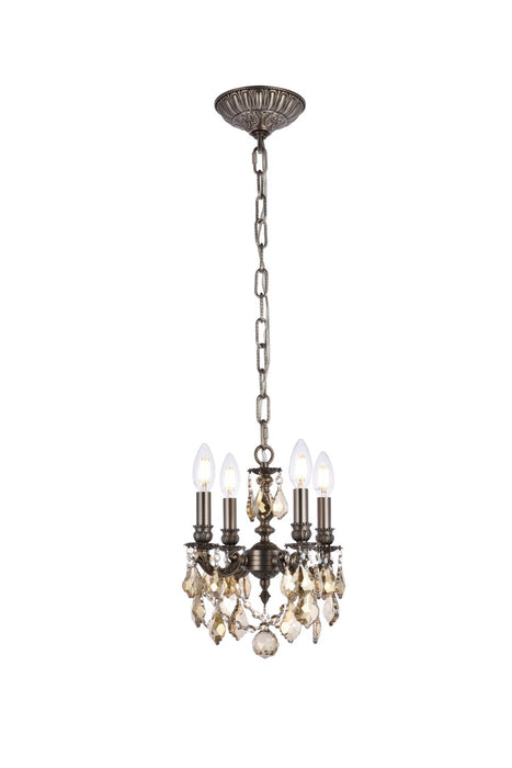 Elegant Lighting 9104D10PW-GT/RC Four Light Pendant, Pewter