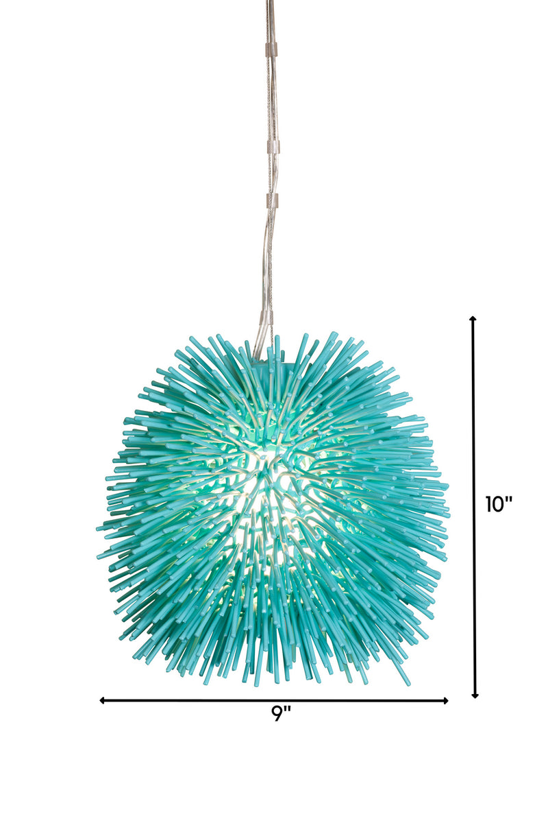 Varaluz 169M01AQ One Light Mini Pendant, Aqua Velvet
