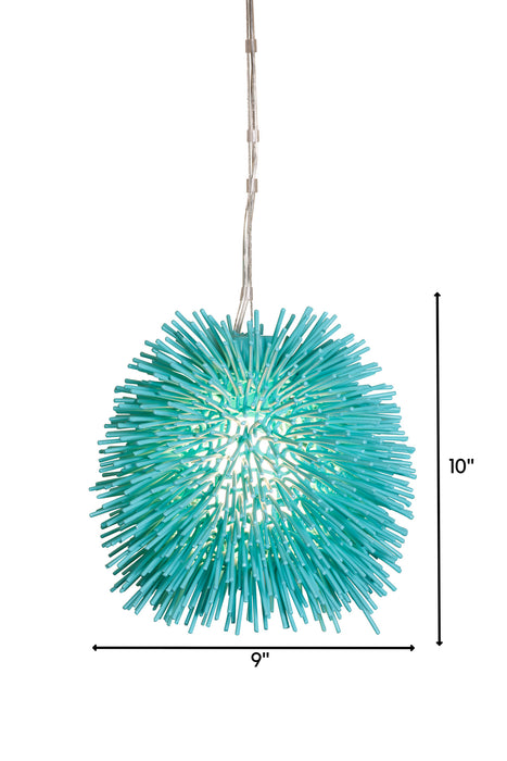 Varaluz 169M01AQ One Light Mini Pendant, Aqua Velvet