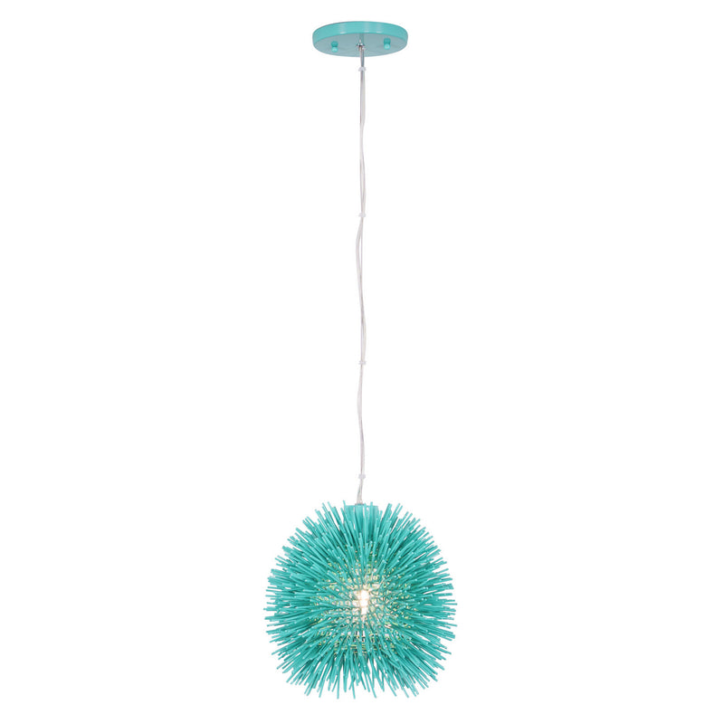 Varaluz 169M01AQ One Light Mini Pendant, Aqua Velvet