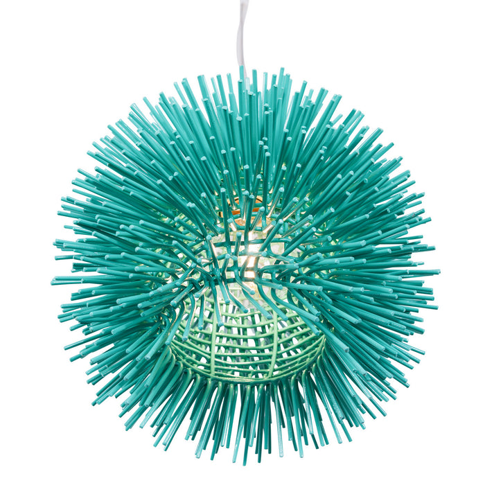 Varaluz 169M01AQ One Light Mini Pendant, Aqua Velvet