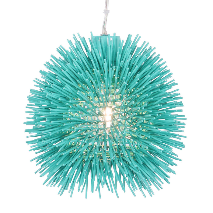 Varaluz 169M01AQ One Light Mini Pendant, Aqua Velvet