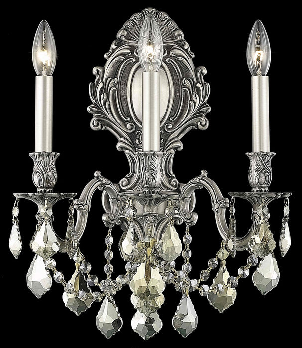 Elegant Lighting 9603W14PW-GT/RC Three Light Wall Sconce, Pewter