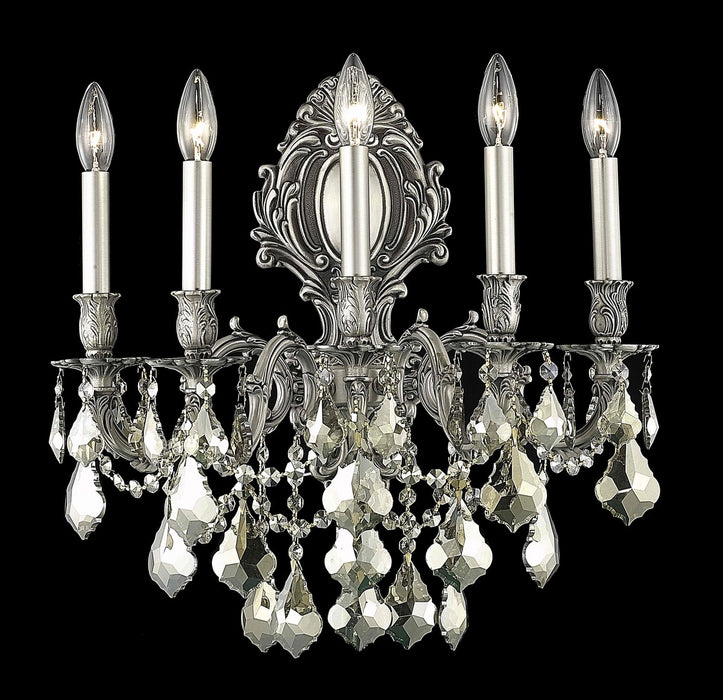 Elegant Lighting 9605W21PW-GT/RC Five Light Wall Sconce, Pewter