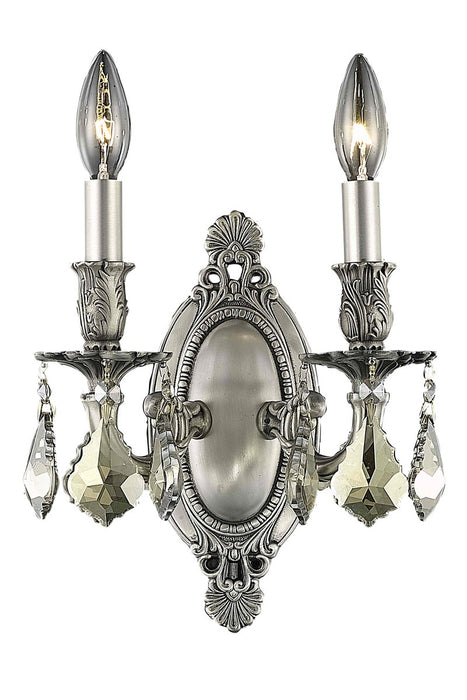 Elegant Lighting 9202W9PW-GT/RC Two Light Wall Sconce, Pewter