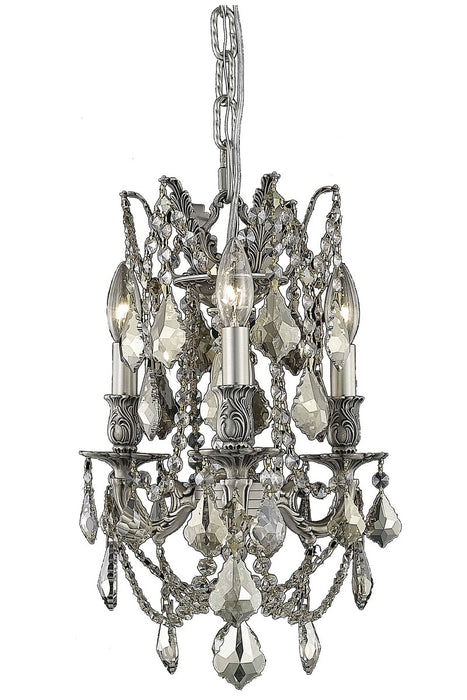 Elegant Lighting 9203D13PW-GT/RC Three Light Pendant, Pewter