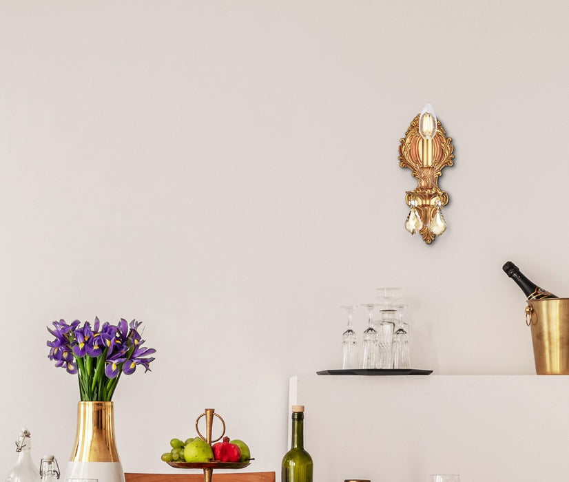 Elegant Lighting 9601W5FG-GT/RC One Light Wall Sconce, French Gold