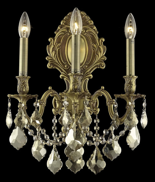 Elegant Lighting 9603W14FG-GT/RC Three Light Wall Sconce, French Gold