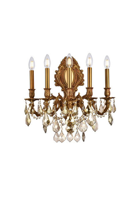 Elegant Lighting 9605W21FG-GT/RC Five Light Wall Sconce, French Gold
