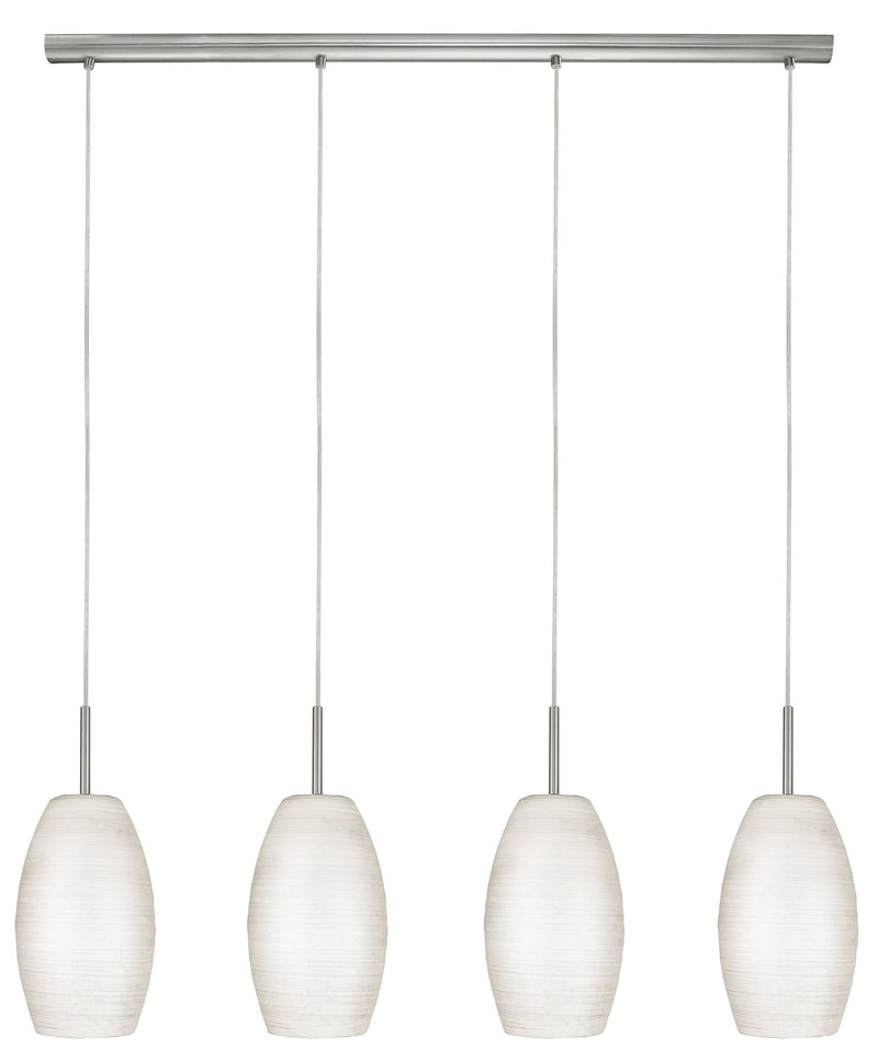Eglo USA 88955A Four Light Linear Pendant, Matte Nickel