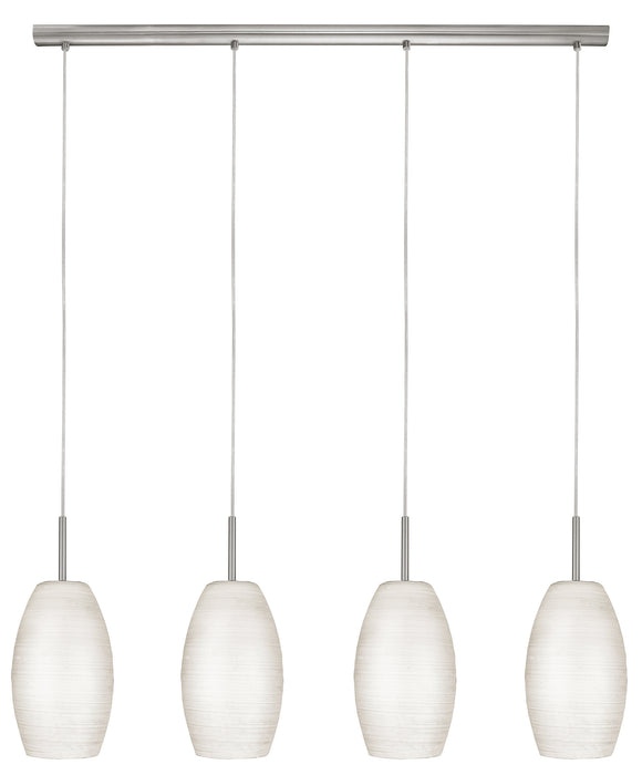 Eglo USA 88955A Four Light Linear Pendant, Matte Nickel