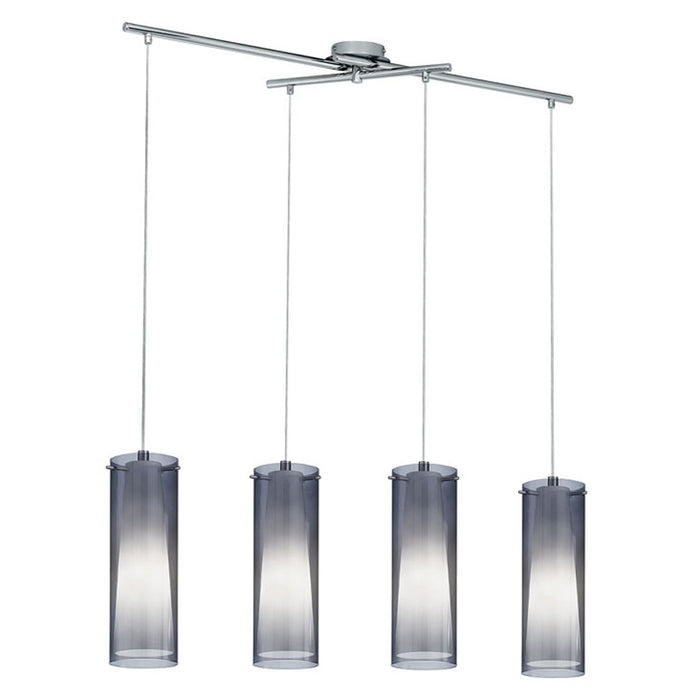 Eglo USA 90306A Four Light Linear Pendant, Matte Nickel
