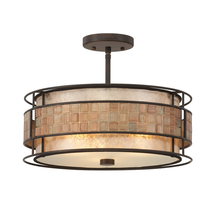 Quoizel MC842SRC Three Light Semi-Flush Mount, Renaissance Copper