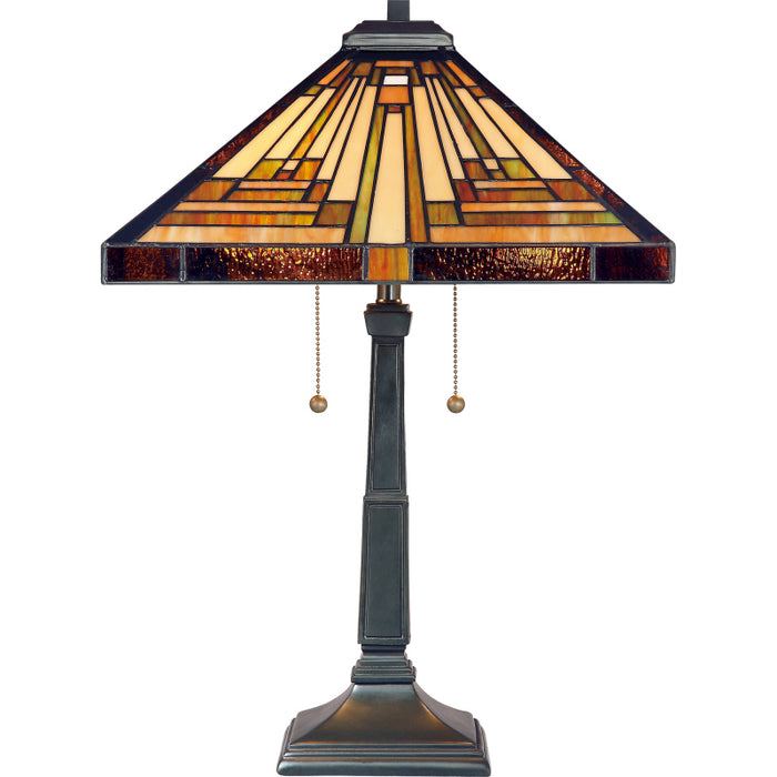 Quoizel TF885T Two Light Table Lamp, Vintage Bronze