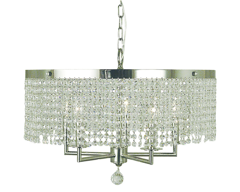 Framburg 2276 PS Five Light Chandelier, Polished Silver