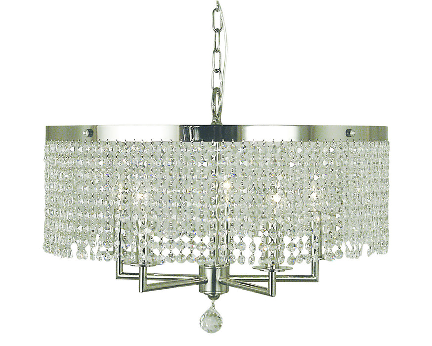Framburg 2276 PS Five Light Chandelier, Polished Silver
