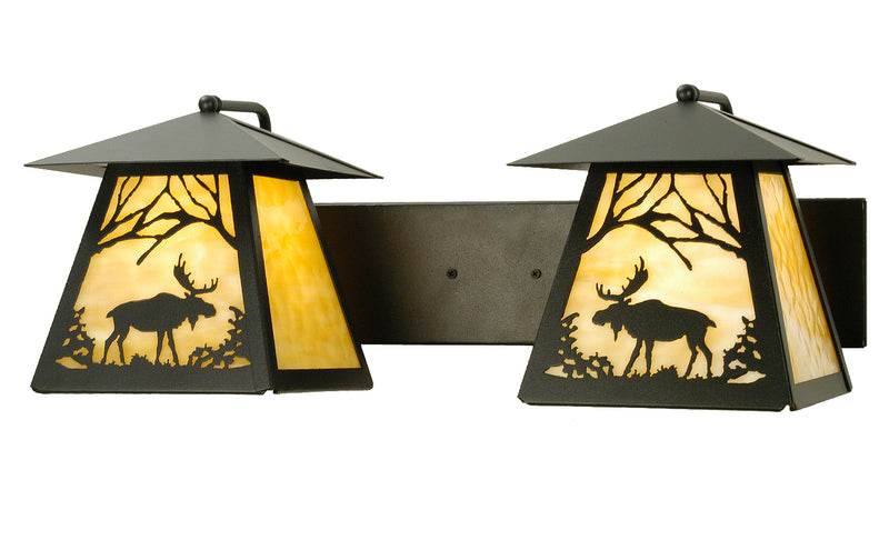 Meyda Tiffany 100846 Two Light Wall Sconce, Textured Black