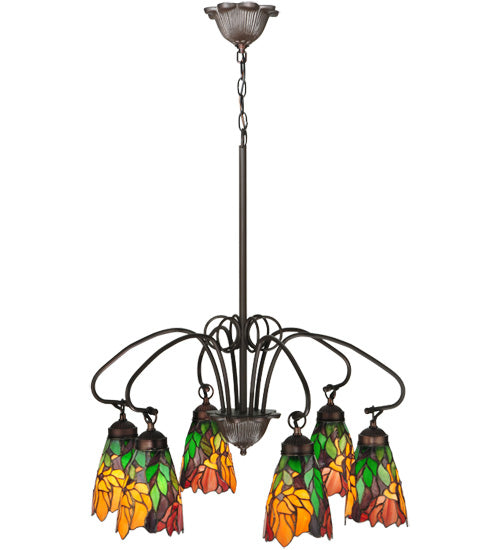 Meyda Tiffany 104887 Six Light Chandelier, Mahogany Bronze