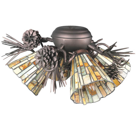 Meyda Tiffany 105716 Four Light Fan Light Fixture, Mahogany Bronze