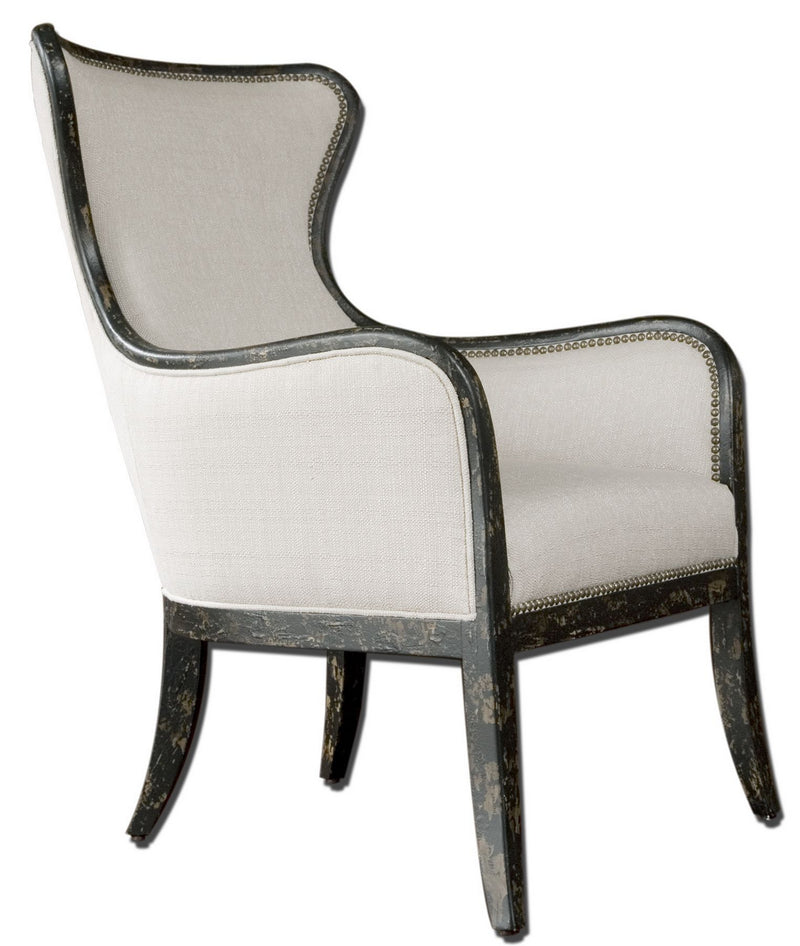 Uttermost 23073 Chair, Weathered Black