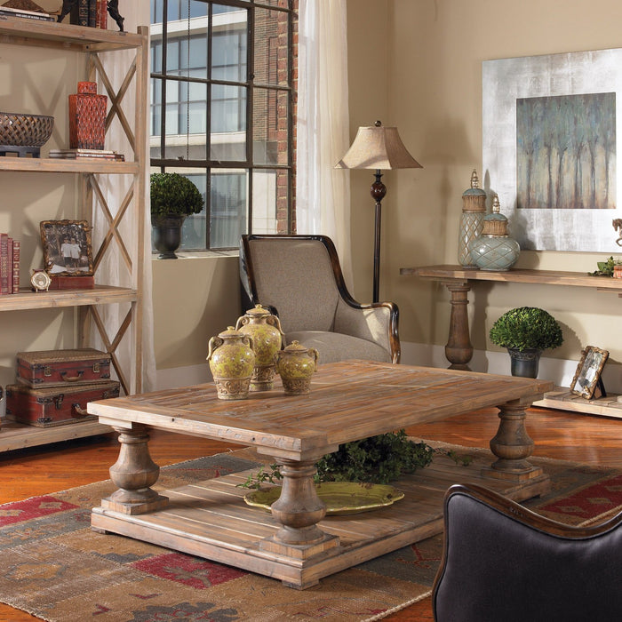 Uttermost 24251 Cocktail Table, Distressed Patina