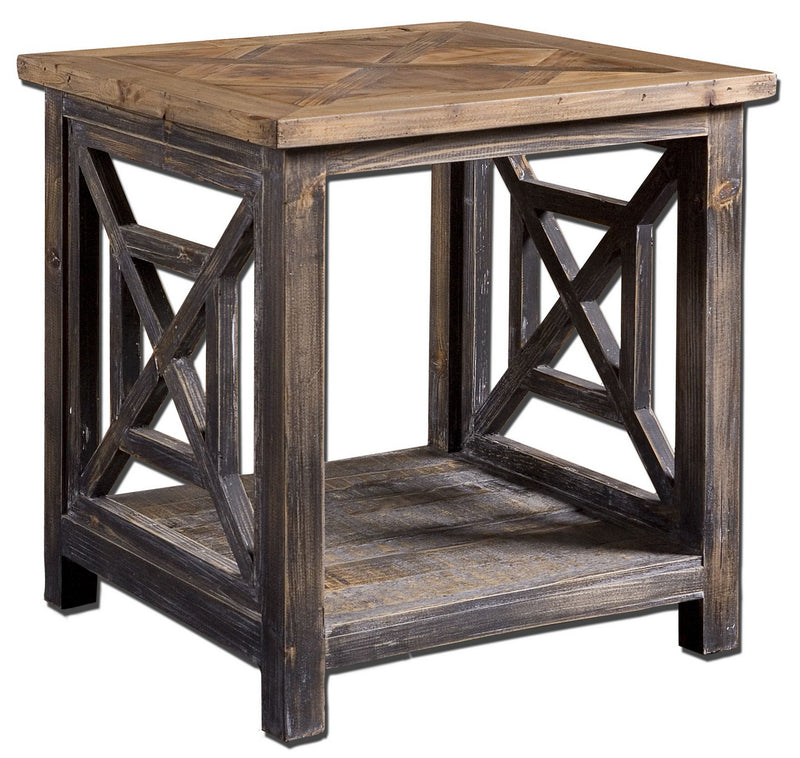 Uttermost 24263 End Table, Brushed Black