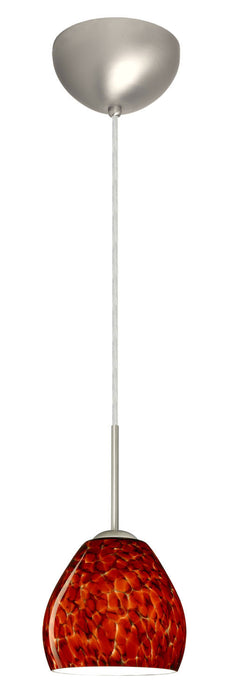 Besa 1BC-412241-SN One Light Pendant, Satin Nickel