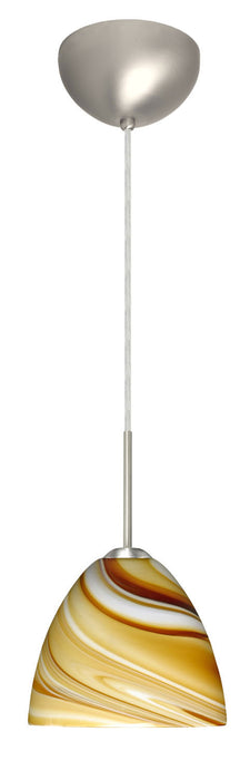 Besa 1BC-7572HN-SN One Light Pendant, Satin Nickel