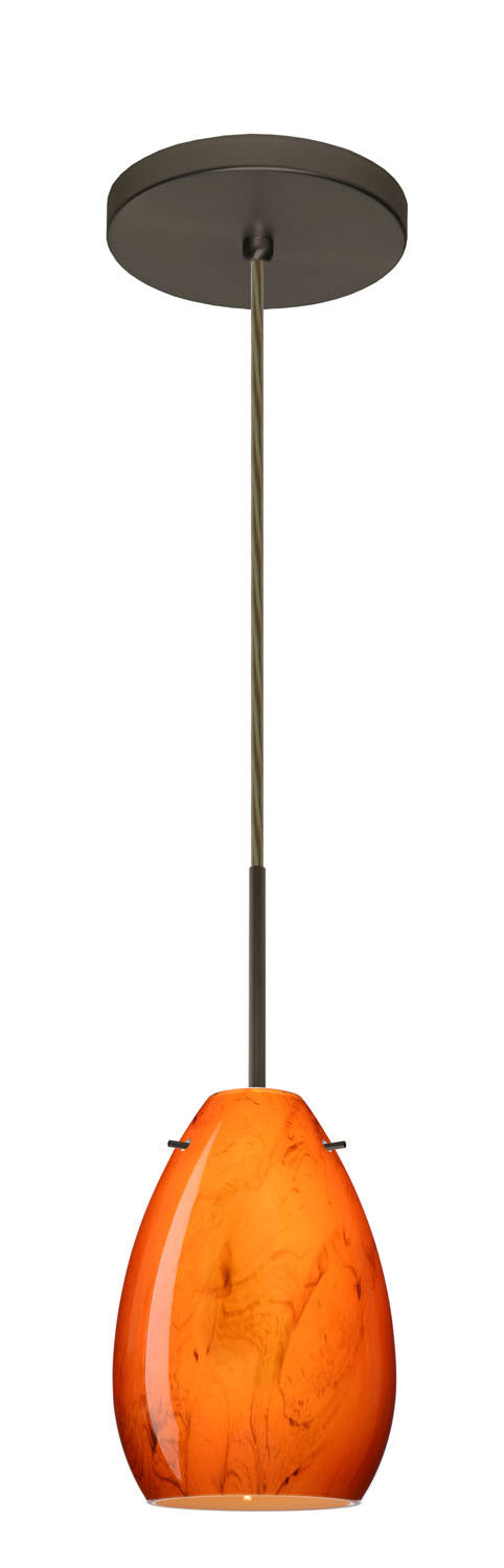 Besa 1BT-1713HB-BR One Light Pendant, Bronze