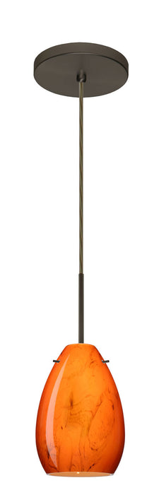 Besa 1BT-1713HB-BR One Light Pendant, Bronze