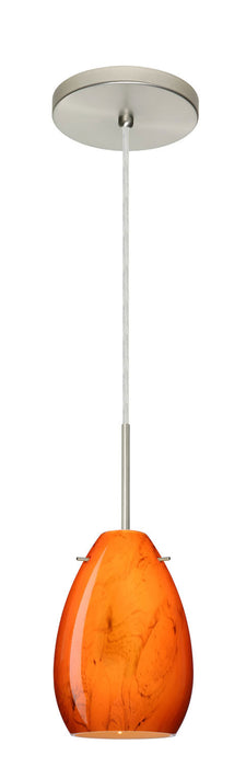 Besa 1BT-1713HB-SN One Light Pendant, Satin Nickel