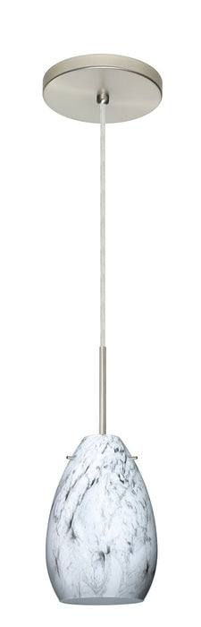 Besa 1BT-1713MG-SN One Light Pendant, Satin Nickel