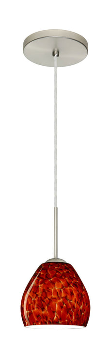 Besa 1BT-412241-SN One Light Pendant, Satin Nickel