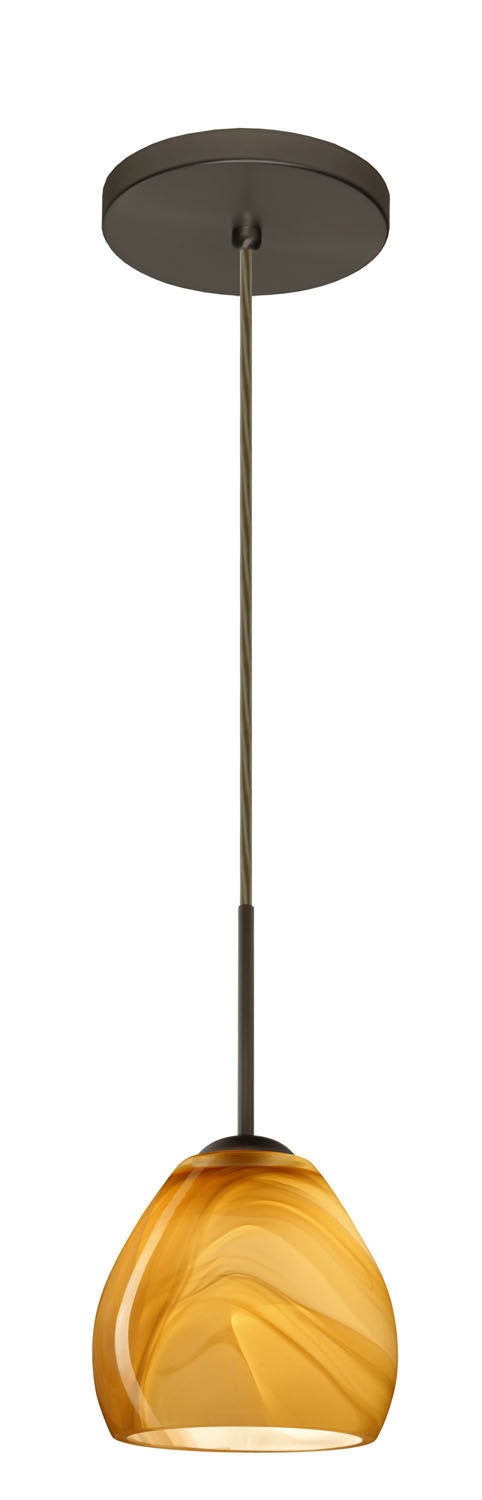 Besa 1BT-4122HN-BR One Light Pendant, Bronze