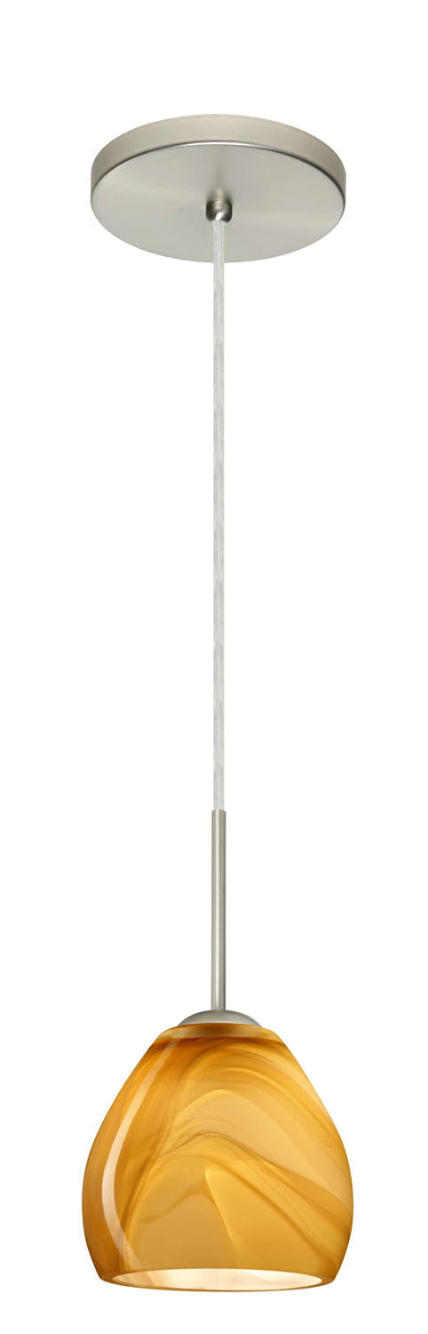 Besa 1BT-4122HN-SN One Light Pendant, Satin Nickel