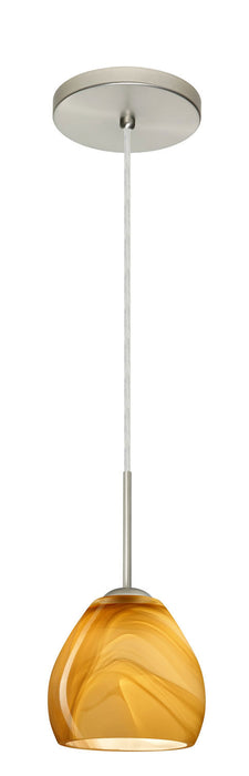 Besa 1BT-4122HN-SN One Light Pendant, Satin Nickel