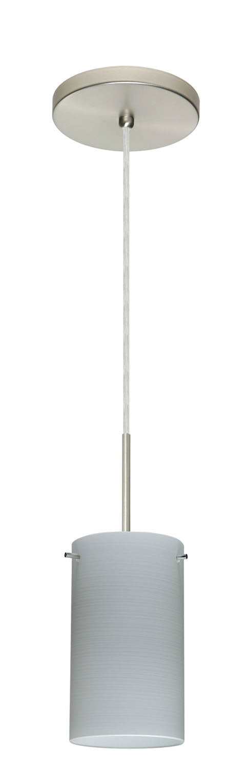 Besa 1BT-4404KR-SN One Light Pendant, Satin Nickel