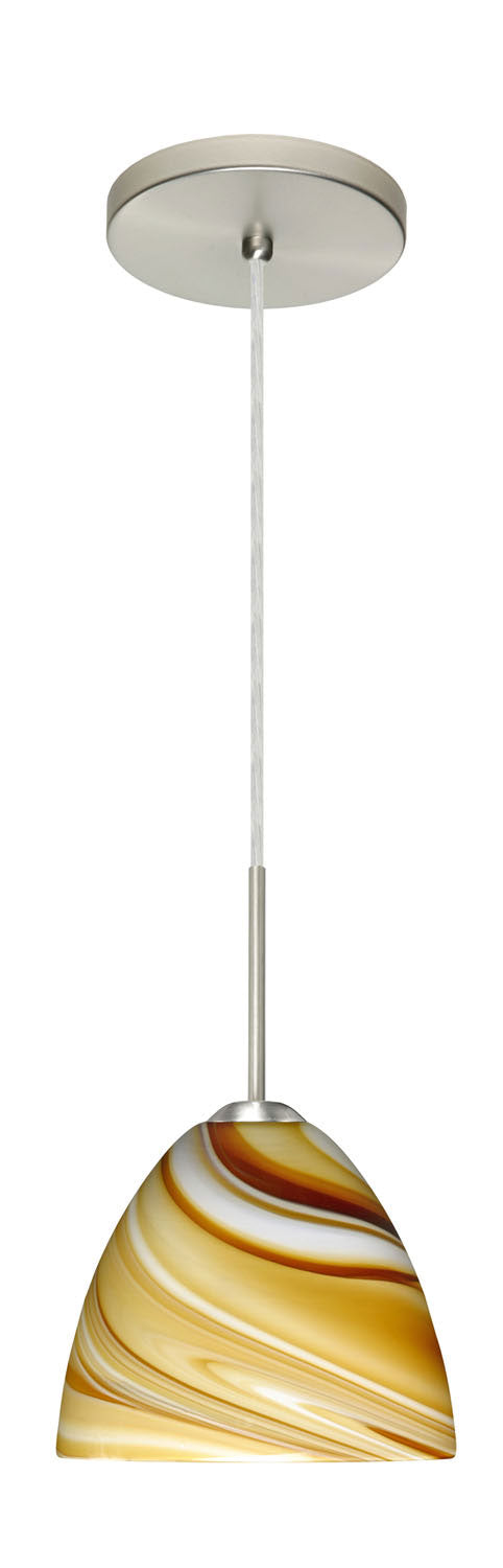 Besa 1BT-7572HN-SN One Light Pendant, Satin Nickel