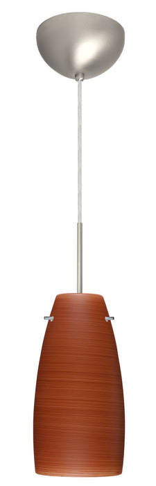 Besa 1JC-1512CH-SN One Light Pendant, Satin Nickel
