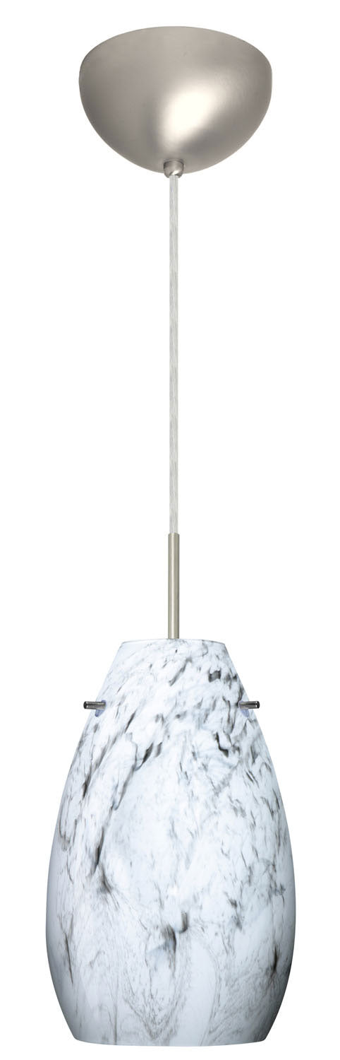 Besa 1JC-4126MG-SN One Light Pendant, Satin Nickel