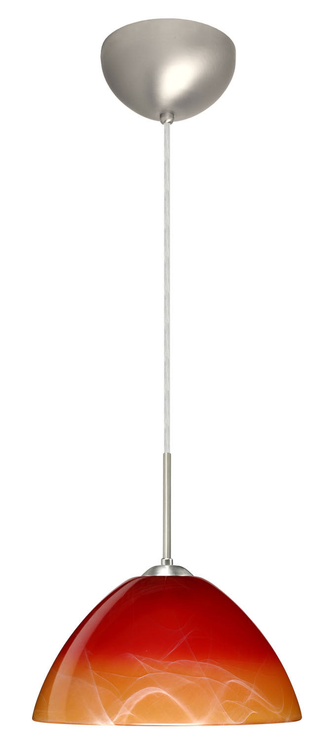 Besa 1JC-4201SL-SN One Light Pendant, Satin Nickel