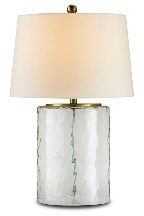 Currey and Company 6197 One Light Table Lamp, Clear/Brass