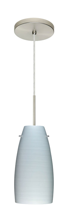 Besa 1JT-1512KR-SN One Light Pendant, Satin Nickel