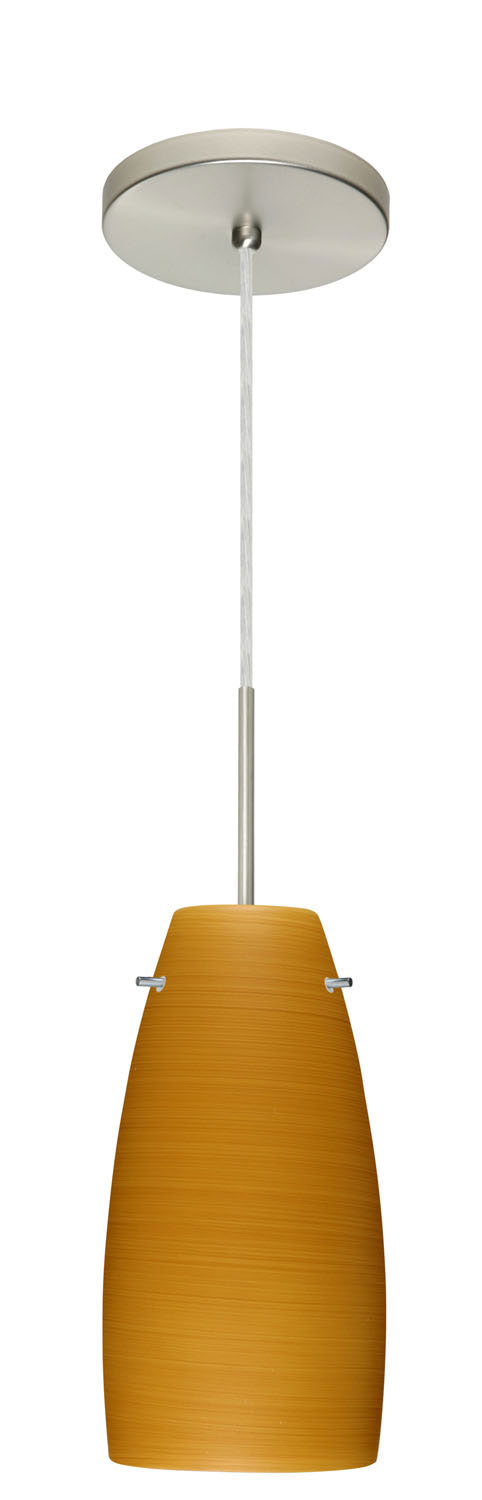 Besa 1JT-1512OK-SN One Light Pendant, Satin Nickel