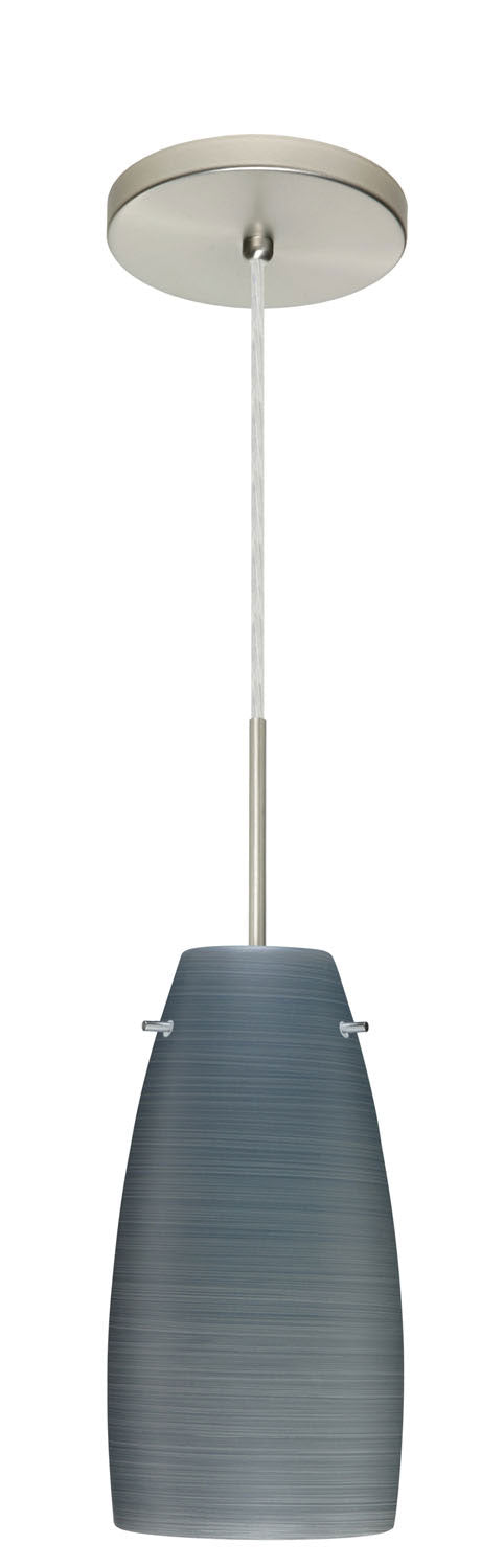 Besa 1JT-1512TN-SN One Light Pendant, Satin Nickel